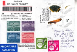 ESTONIA - EUROPA 2014 - MUSIC  Cover Circulated To ROMANIA - Registered Shipping! Envoi Enregistre! - 2014