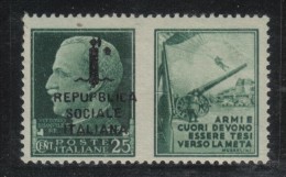 RSI35A - R.S.I. , Propaganda Di Guerra 25 Cent N. 28h *** RepUPBlica - Propaganda Di Guerra