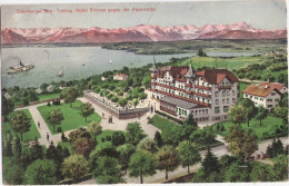 Starnberg Er See TUTZING Hotel Simson Gegen Die Alpenkette Color 25.8.1913 Gelaufen - Tutzing