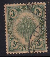 3c Green, Multi Script CA, Used 1922 Kedah , Malaya - Kedah