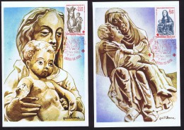 1983 Emission Croix0Rouge Vierge à L'Enfant,  2 Cartes Maximum - Altri & Non Classificati