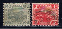 MAL+ Malaya 1918 Mi 46-47 Tiger - Straits Settlements