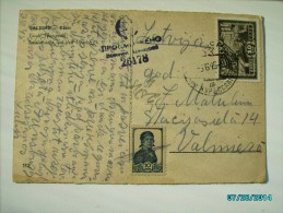 1945 ESTONIA  KURESSAARE TO LATVIA VALMIERA , MILITARY  CENSOR , HANDWRITTEN CANCELLATION ,  POSTCARD ,0 - Storia Postale