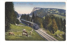 L1507 -  Vallée De Joux Paysage Train Vaches - Le Lieu