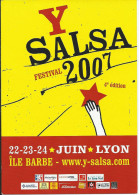 Carte Pub LYON 69, L' île Barbe " Y Salsa" Festival 2007 (4ème édition), 22-23-24 Juin  ( Programme) - Lyon 9