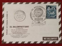 AK Österreich 33. Ballonpostfahrt 1965 Riezlern Kleinwalsertal Nesselwängle FreiballonD-Ergee III - Kleinwalsertal