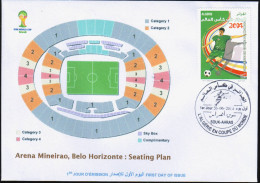 ALGERIE ALGERIA ARGELIA - 2014 - FDC - Mineirao Stadium BRAZIL FIFA World Cup Football Estadio Stade Seating Chart - 2014 – Brazil