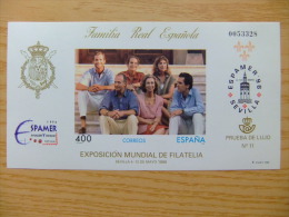ESPAGNE - SPAIN - 1996 PRUEBA  FAMILIA REAL Hoja Sin Dentar  - Edifil Nº 58  MNH - Blocks & Sheetlets & Panes