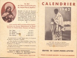 Kalender Calendrier - Oeuvre De St Pierre Apotre - 1942 - Kleinformat : 1941-60