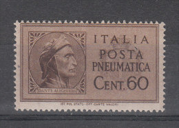 Italia   -   1945.  Dante Alighieri. Posta Pneumatica 60 Cent. . MNH - Poste Exprèsse/pneumatique