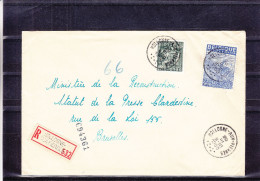 Belgique - Lettre Recommandée De 1950 - Oblitération Hollogne Aux Pierres - Industie - Brieven En Documenten