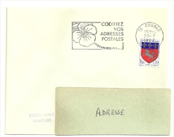 CHARENTE - Dépt N° 16 = COGNAC 1967 = FLAMME Codée =  SECAP Multiple ' PENSEZ + CODIFIEZ' = Pensée N° 1 - Codice Postale