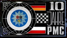 Plaque Officielle Des 10 Ans Club MOTORSPORT ADAC De La Police En Allemagne POLIZEI 1970 - Politie & Rijkswacht