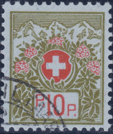 Schweiz Portofreiheit 1911-26 10Rp Zu#5B Ohne Kontroll Nr. Gestempelt ( Aus Gefälligkeit) - Franchise