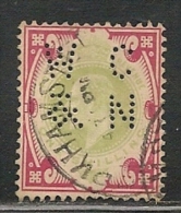 UK - 1902 - SG # 257 - 1s. PERFIN -  VF USED - Perfins