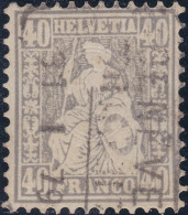 Schweiz GE Genève 1879-01-31 Fahrpost-Stempel Auf Zu#42 Grau 40Rp. Sitzende Helvetia - Used Stamps