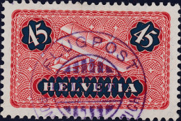 Schweiz Flugpost 1924-06-09 Vollstempel 45Rp Zu#FP8 - Idealer Stempel - Gebraucht