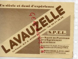 87 - PANAZOL- BUVARD LAVAUZELLE - 1ER SALON PAPETERIE IMPRIMERIE- BEAUBREUIL 1987- LIMOGES RUE BOUCHERIE - Autres & Non Classés