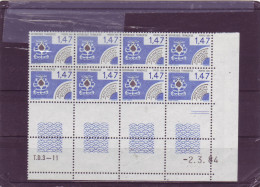 N° 183 -PREO - 1,47 PIQUE - Cartes à Jouer - 2.03.1984 - (2 Traits) - Préoblitérés