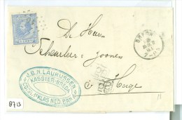 BRIEFOMSLAG Uit 1891 Van BREDA Naar ´s-GRAVENHAGE * NVPH 19 * PUNTSTEMPEL 16 + FIRMASTEMPEL (8713) - Covers & Documents
