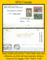 Canada-SP0002 -1939 - Busta Con Serie "Visita Reali" Viaggiata Con Addetto Treno. - Postgeschichte