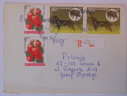 Bulgarie Lettre Recommande De Rousse 1986 Pour Torun - Cartas & Documentos