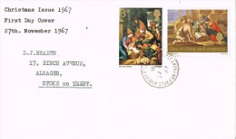 9943. Carta F.D.C. Chrstmas 67, STOKE On TRENT (England) 1967 - Lettres & Documents