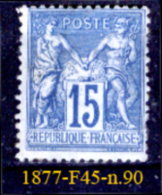 Francia-F00045 - 1877/80 - Y&T: N.90. - 1898-1900 Sage (Type III)