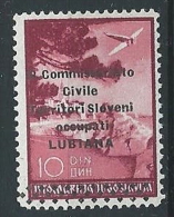 1941 LUBIANA POSTA AEREA 10 D VARIETà DELCALCO MNH ** - ED681 - Ljubljana