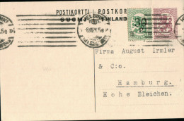 Finnland (Finland). Ganzsache Mit Zusatzfrankatur. Postkarte 60 P, Briefmarke 10 P Mit Überdruck 30 P. (1921) - Briefe U. Dokumente