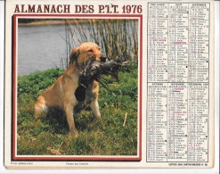 CALENDRIER - ALMANACH DES POSTES ET DES TELEGRAPHES - Chien Et Pêcheur -  ANNEE 1976  - PARIS Et Ses Environs - Grossformat : 1971-80