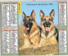 CALENDRIER - ALMANACH DES POSTES ET DES TELEGRAPHES - ANNEE 1994 - Chiens  - SEINE ET MARNE - Grand Format : 1991-00