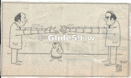 Illustration D'hommes Politiques De PIEM Du 19-06-1975 (quotidien D'époque) (19,3 Cm X 11,3 Cm) - Piem