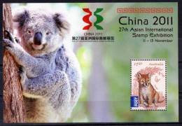 Australia 2011 $1.60 Dingo With Koala Minisheet From China 2011 27th Asian Exhibition MNH - Neufs
