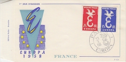 Europa Cept 1958 France 2v FDC (F1000) - 1958