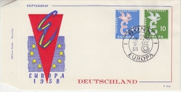 Europa Cept 1958 Germany 2v FDC (F1003) - 1958