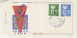 Europa Cept 1958 Saarland 2v FDC (F1004) - 1958