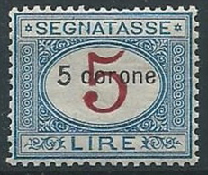 1922 DALMAZIA SEGNATASSE 5 CORONE LUSSO MNH ** - ED686 - Dalmatië