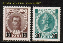 RUSSIA   Scott  # 110-1* VF MINT HINGED - Nuovi