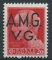 1945-47 TRIESTE AMG VG IMPERIALE 20 CENT RUOTA MNH ** - ED694 - Mint/hinged