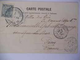 Turquie Carte De Canstantinopel 1904 Pour Paris Bureau Autrichien - Cartas & Documentos