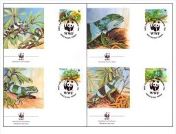 (WWF-102) FDC W.W.F. TONGA LIZARDS 1990 - Briefe U. Dokumente