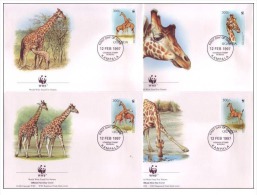 (WWF-213) FDC W.W.F Uganda Giraffe 1997 - Briefe U. Dokumente