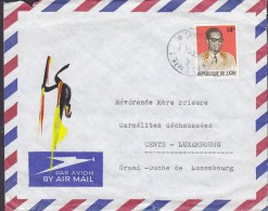 Zaire Airmail Par Avion KALEMIE 1974 Cover Lettrev To CENTS Luxembourg Mobuto Stamp - Autres & Non Classés