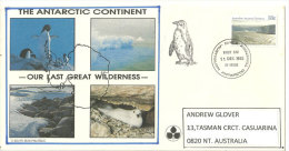 The Antarctic Continent - Our Last Great Wilderness-, Belle Enveloppe Postée à L'île HEARD (Antarctique Australien) - Storia Postale