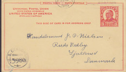 United States UPU Postal Stationery Ganzsache Entier McKinley NEW YORK Station 1945 RUDS VEDBY Denmark Censor (2 Scans) - 1941-60