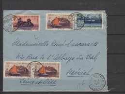 Nouvelle Calédonie  - N° 265 X3  - 272 Et  274 Obli.S/Lettre Entière Voyagée  Pour Mériel  -  1949 - Brieven En Documenten