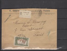 Tunisie - N° 37 Obli.S/Lettre Entière Voyagée En Recommandé Pour Paris  -  1914 - Lettres & Documents
