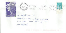 Marianne De Luquet , Sur Lettre, Illustration Marianne De Beaujard, Adressée En Andorre,photo Illustration De Marianne - 1997-2004 Marianne Du 14 Juillet