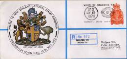 City Coat Of Arms Of Wellington (Armoiries De Wellington)  Capitale. , Sur Entier Recommande Neo-Zelandais 1972 - Storia Postale